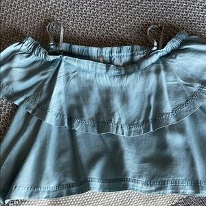 Free People Light Blue Off-Shoulder Tank Top